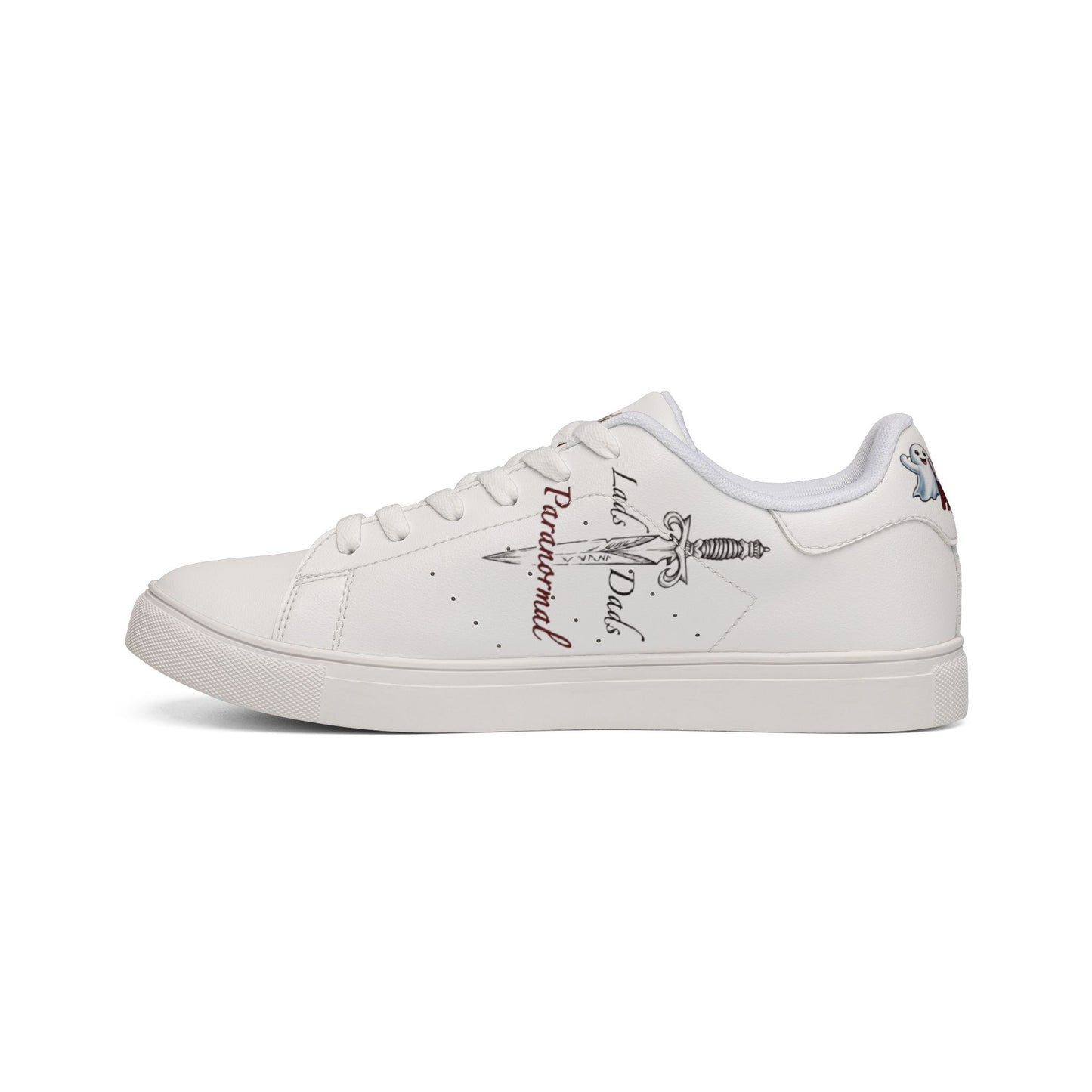Low-Top Leather Sneakers — 'Dads and Dads' Halloween Ghost Design
