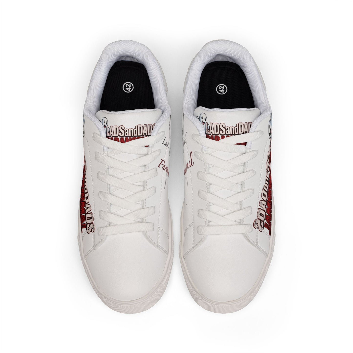 Low-Top Leather Sneakers — 'Dads and Dads' Halloween Ghost Design