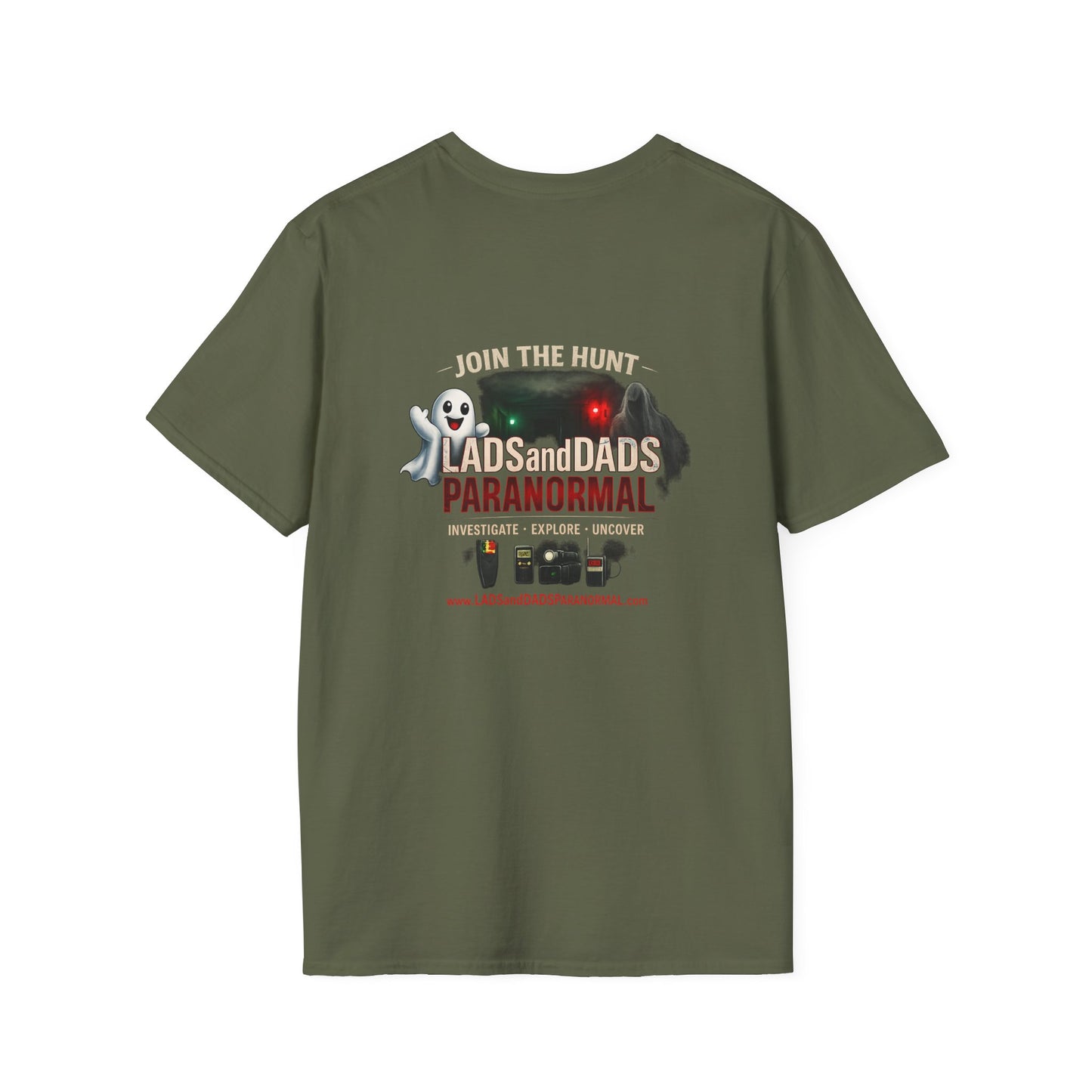 Lads and Dads Paranormal T-Shirt — "Lads and Dads Paranormal" Ghost Crew Tee