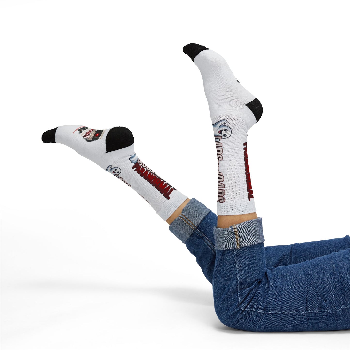 ladsanddads cozy socks  — Haunted Podcast Fan Crew Socks