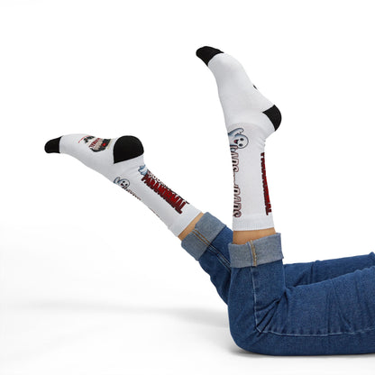 ladsanddads cozy socks  — Haunted Podcast Fan Crew Socks