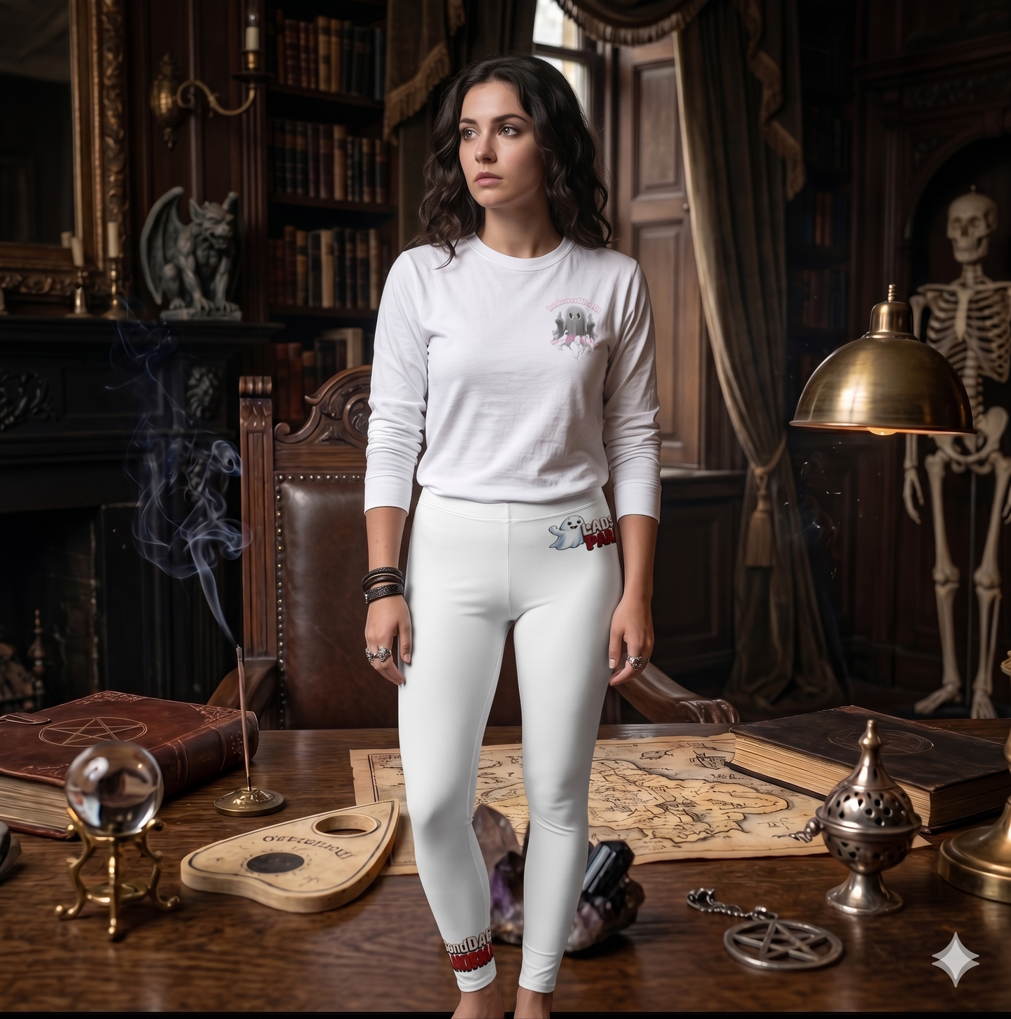 Ghost Hug Women's Leggings — Cute Halloween Casual AOP